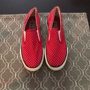 Red and white polka dot shoes!